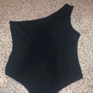 One shoulder body suit